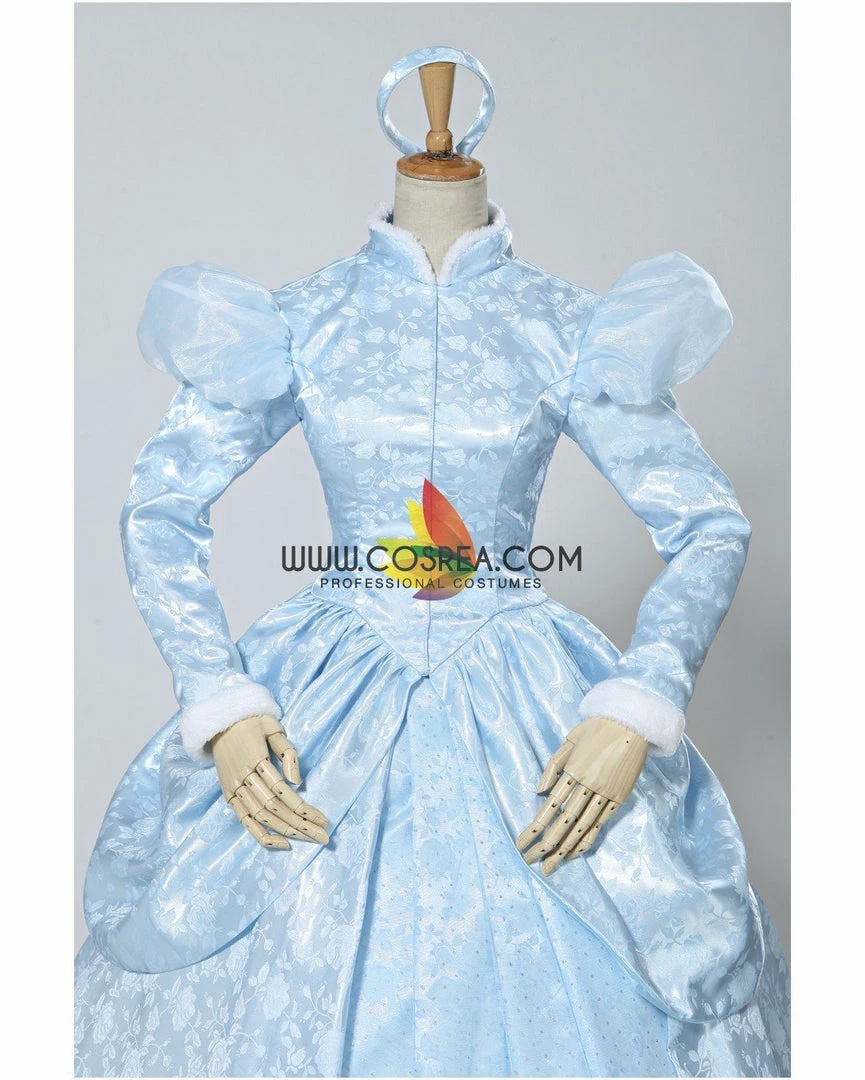 Cosrea Disney Inspired Cinderella Winter Cosplay Costume In Brocade Satin 8 Cosrea Disney Inspired Cinderella Winter Cosplay Costume In Brocade Satin