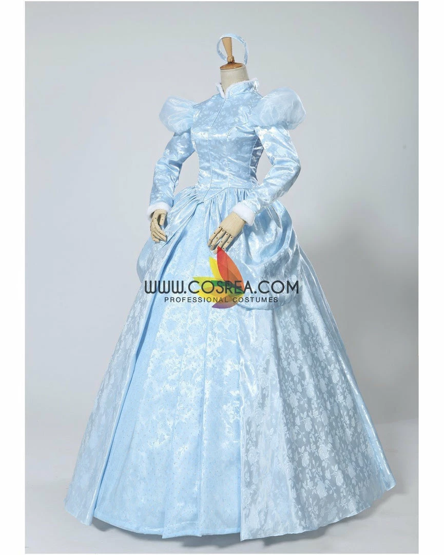 Cosrea Disney Inspired Cinderella Winter Cosplay Costume In Brocade Satin 6 Cosrea Disney Inspired Cinderella Winter Cosplay Costume In Brocade Satin