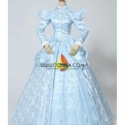 Cosrea Disney Inspired Cinderella Winter Cosplay Costume In Brocade Satin 10 Cosrea Disney Inspired Cinderella Winter Cosplay Costume In Brocade Satin