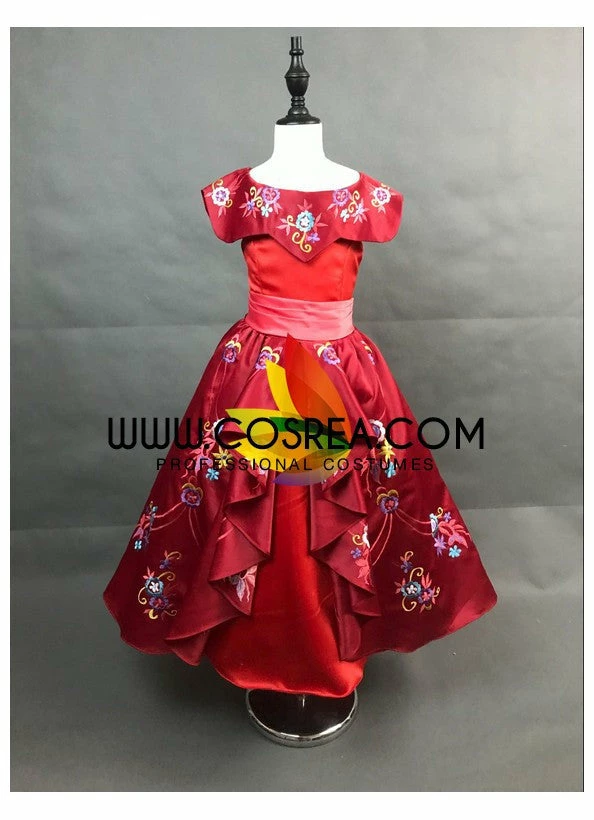 Cosrea Disney Inspired Girls Size Elena Of Avalor Embroidered Regal Cosplay Costume 4 Cosrea Disney Inspired Girls Size Elena Of Avalor Embroidered Regal Cosplay Costume