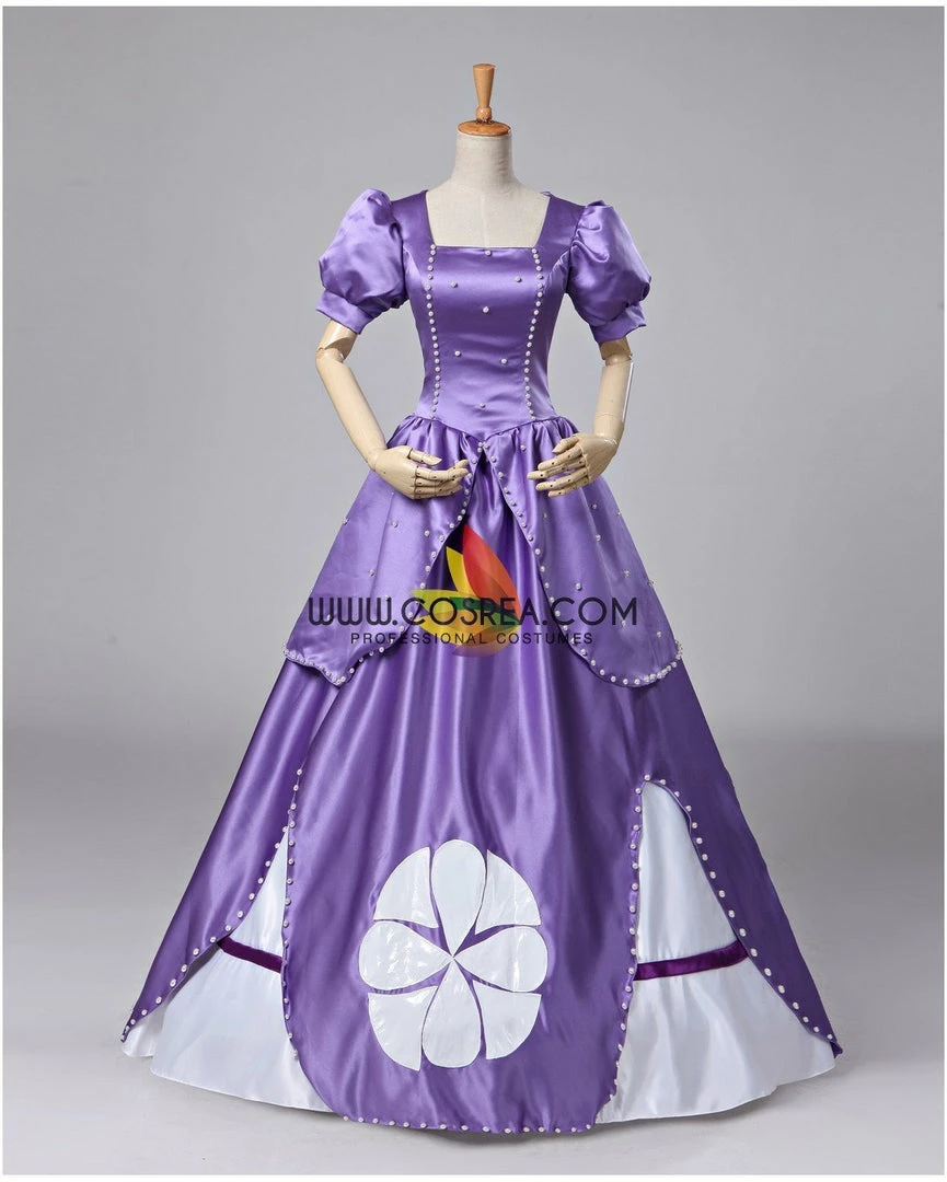 Cosrea Disney Inspired First Princess Sofia Classic Satin Cosplay Costume 4 Cosrea Disney Inspired First Princess Sofia Classic Satin Cosplay Costume
