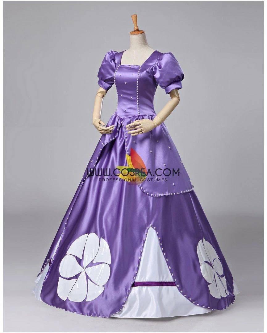 Cosrea Disney Inspired First Princess Sofia Classic Satin Cosplay Costume 6 Cosrea Disney Inspired First Princess Sofia Classic Satin Cosplay Costume