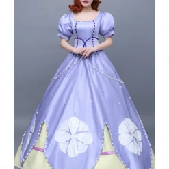 Cosrea First Princess Sofia Pastel Purple Satin Cosplay Costume Disney Inspired
