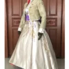 Cosrea Frozen 2 Anna Formal Attire With Wheat Gold Embroidery Cosplay Costume