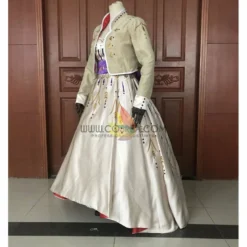 Cosrea Frozen 2 Anna Formal Attire With Wheat Gold Embroidery Cosplay Costume