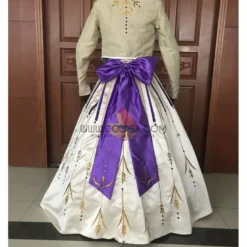 Cosrea Frozen 2 Anna Formal Attire With Wheat Gold Embroidery Cosplay Costume