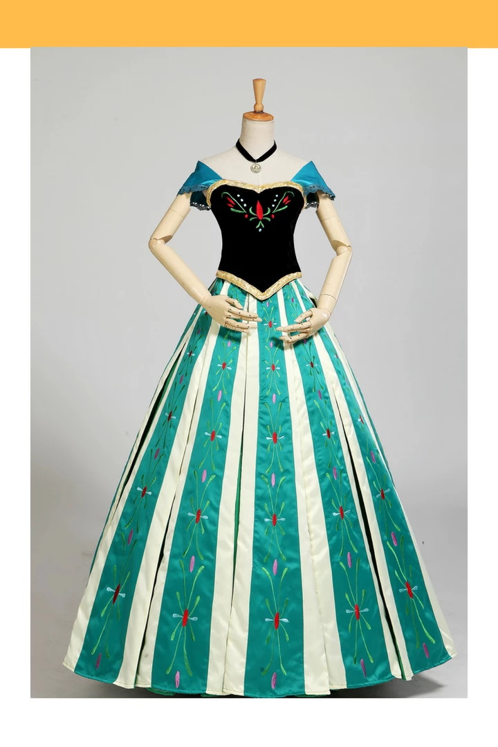 Cosrea Frozen Anna Embroidered Coronation Cosplay Costume Disney Inspired 3 Cosrea Frozen Anna Embroidered Coronation Cosplay Costume Disney Inspired