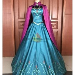 Cosrea Disney Inspired Frozen Elsa Coronation Printed Cosplay Costume