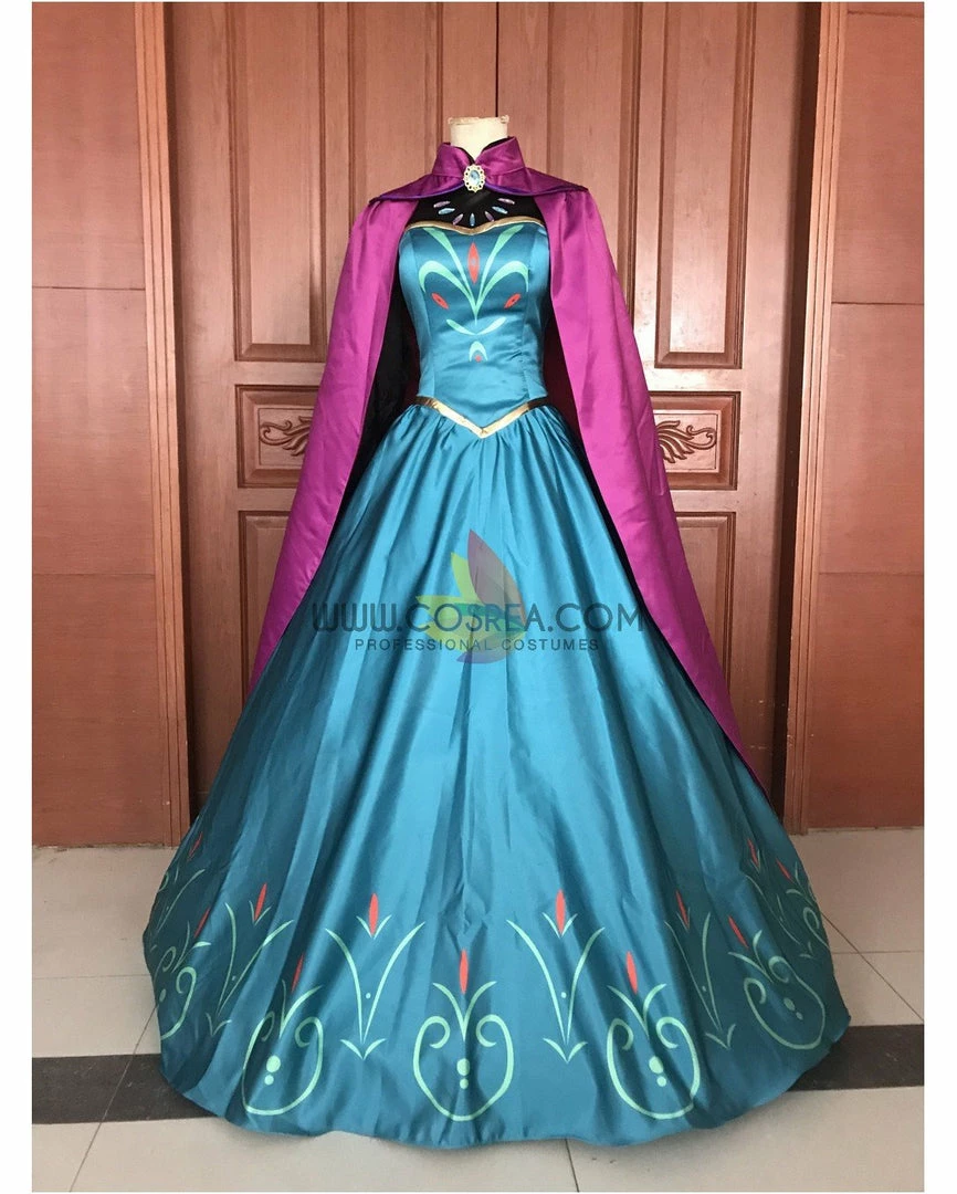 Cosrea Disney Inspired Frozen Elsa Coronation Printed Cosplay Costume 4 Cosrea Disney Inspired Frozen Elsa Coronation Printed Cosplay Costume