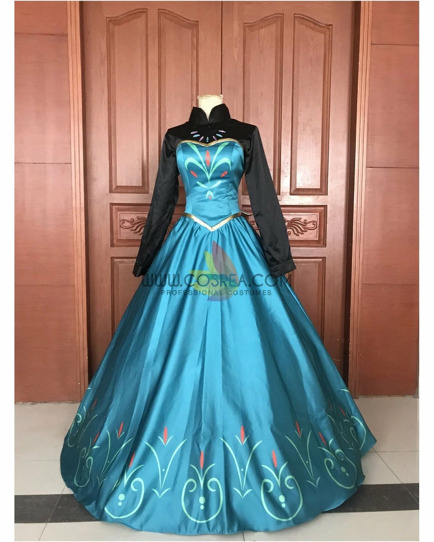 Cosrea Disney Inspired Frozen Elsa Coronation Printed Cosplay Costume 8 Cosrea Disney Inspired Frozen Elsa Coronation Printed Cosplay Costume