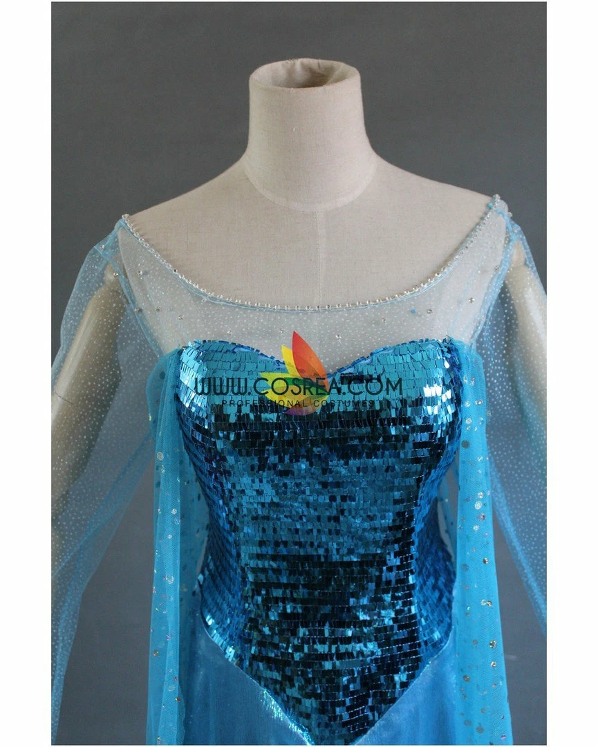 Cosrea Frozen Elsa Royal Blue Sequin Fabric Cosplay Costume Disney Inspired 4 Cosrea Frozen Elsa Royal Blue Sequin Fabric Cosplay Costume Disney Inspired