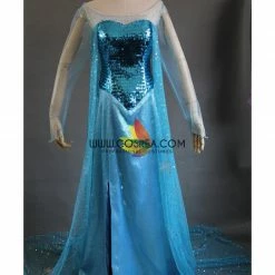 Cosrea Frozen Elsa Royal Blue Sequin Fabric Cosplay Costume Disney Inspired 10 Cosrea Frozen Elsa Royal Blue Sequin Fabric Cosplay Costume Disney Inspired