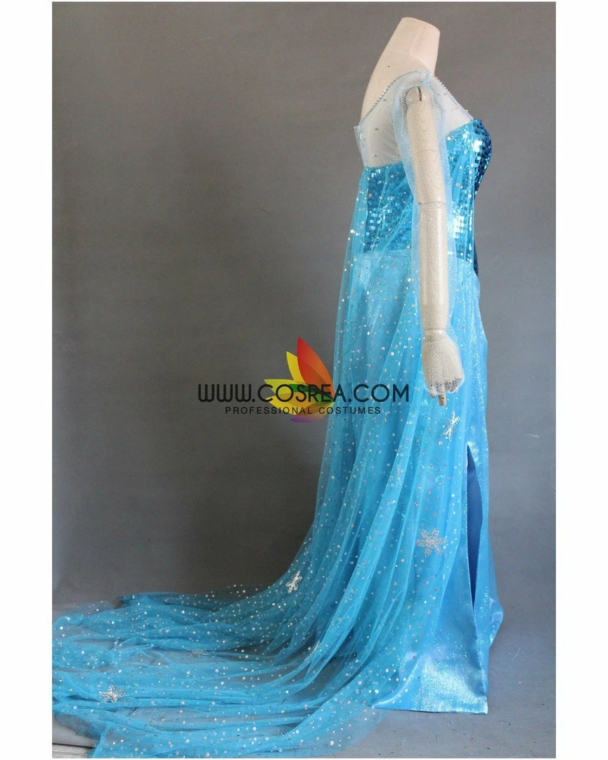 Cosrea Frozen Elsa Royal Blue Sequin Fabric Cosplay Costume Disney Inspired 6 Cosrea Frozen Elsa Royal Blue Sequin Fabric Cosplay Costume Disney Inspired