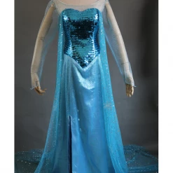 Cosrea Frozen Elsa Royal Blue Sequin Fabric Cosplay Costume Disney Inspired
