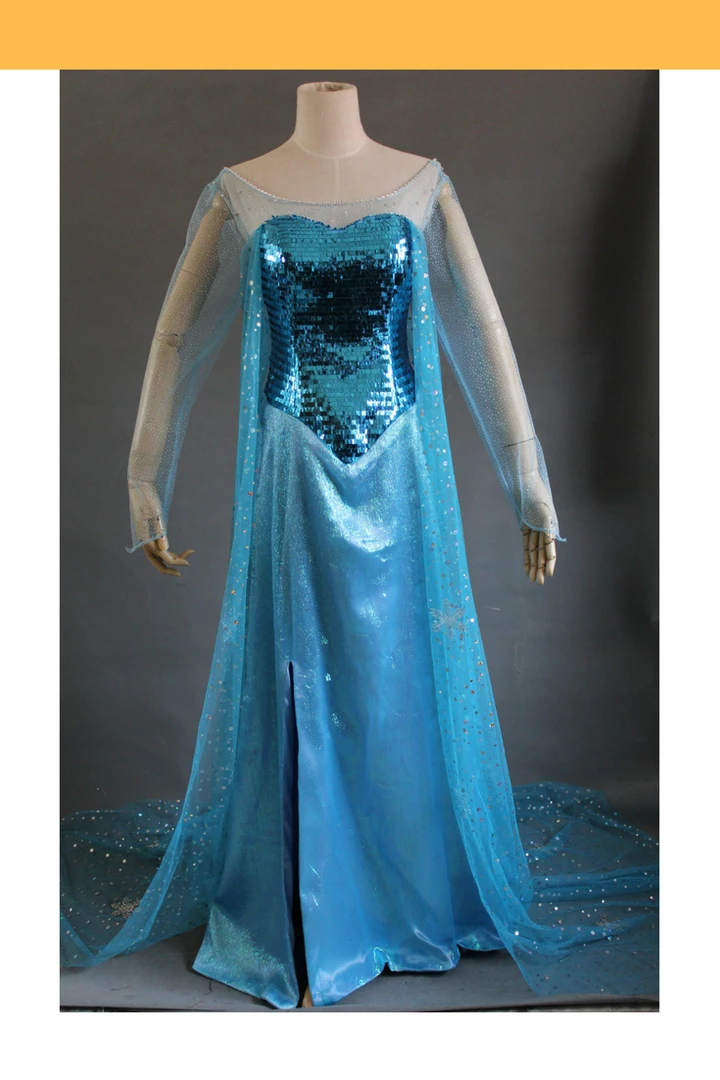 Cosrea Frozen Elsa Royal Blue Sequin Fabric Cosplay Costume Disney Inspired 3 Cosrea Frozen Elsa Royal Blue Sequin Fabric Cosplay Costume Disney Inspired