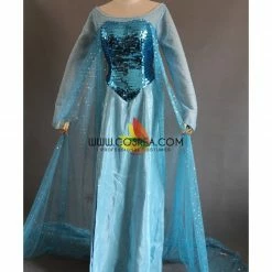 Cosrea Disney Inspired Frozen Elsa Turquoise Sequin Cosplay Costume 10 Cosrea Disney Inspired Frozen Elsa Turquoise Sequin Cosplay Costume