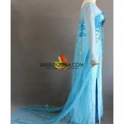 Cosrea Disney Inspired Frozen Elsa Turquoise Sequin Cosplay Costume 11 Cosrea Disney Inspired Frozen Elsa Turquoise Sequin Cosplay Costume