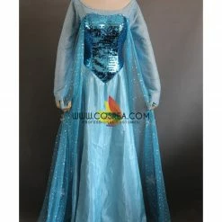 Cosrea Disney Inspired Frozen Elsa Turquoise Sequin Cosplay Costume