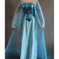 Cosrea Disney Inspired Frozen Elsa Turquoise Sequin Cosplay Costume