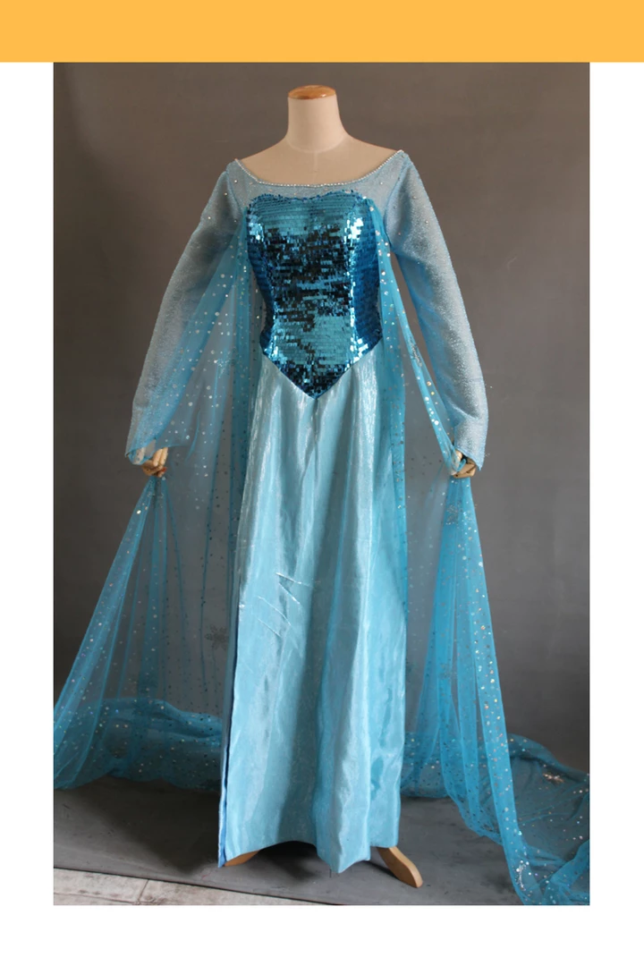 Cosrea Disney Inspired Frozen Elsa Turquoise Sequin Cosplay Costume 3 Cosrea Disney Inspired Frozen Elsa Turquoise Sequin Cosplay Costume