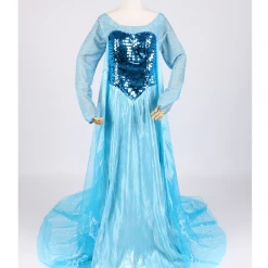 Cosrea Frozen Elsa With Glittered Sleeves And Frostflake Cape Cosplay Costume Disney Inspired