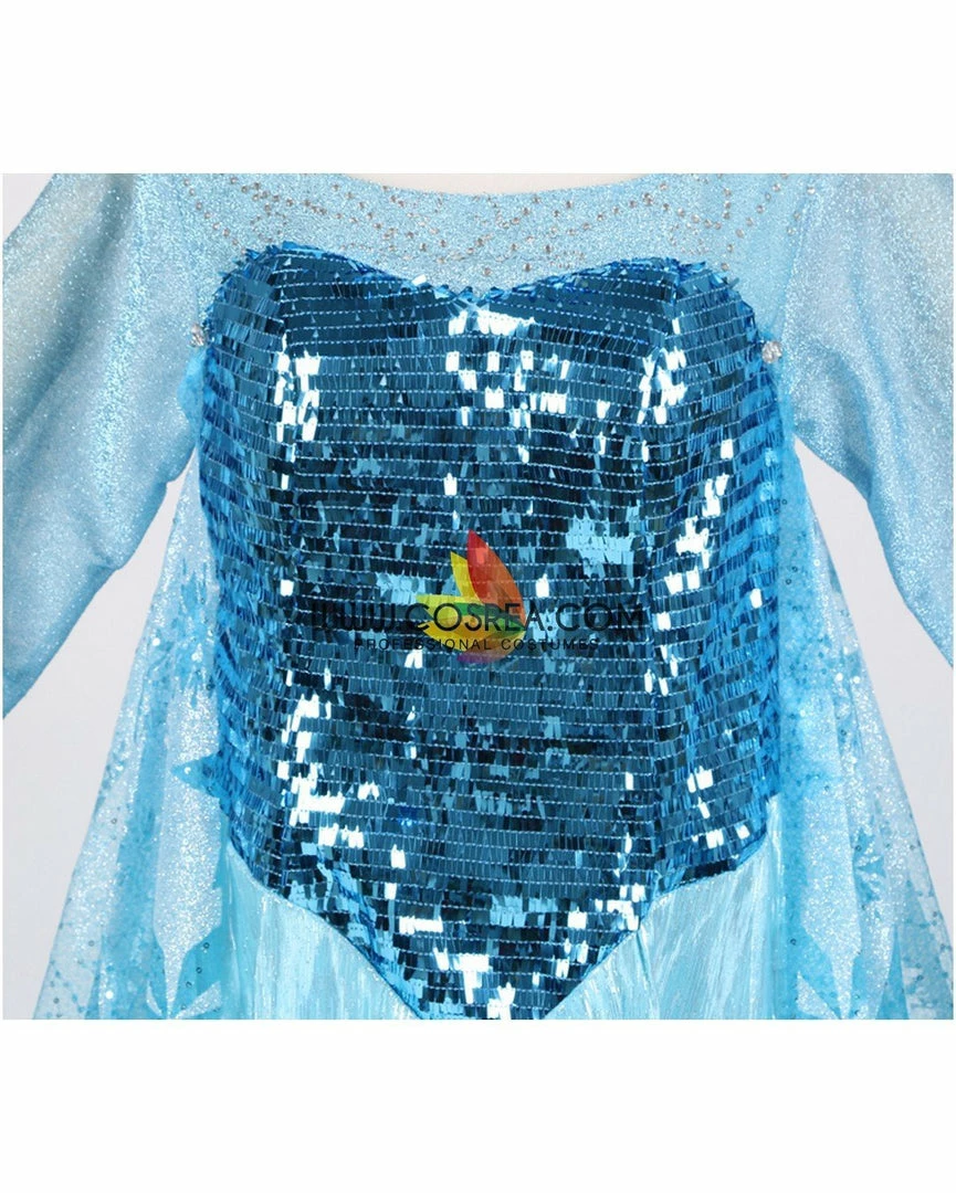 Cosrea Frozen Elsa With Glittered Sleeves And Frostflake Cape Cosplay Costume Disney Inspired 9 Cosrea Frozen Elsa With Glittered Sleeves And Frostflake Cape Cosplay Costume Disney Inspired