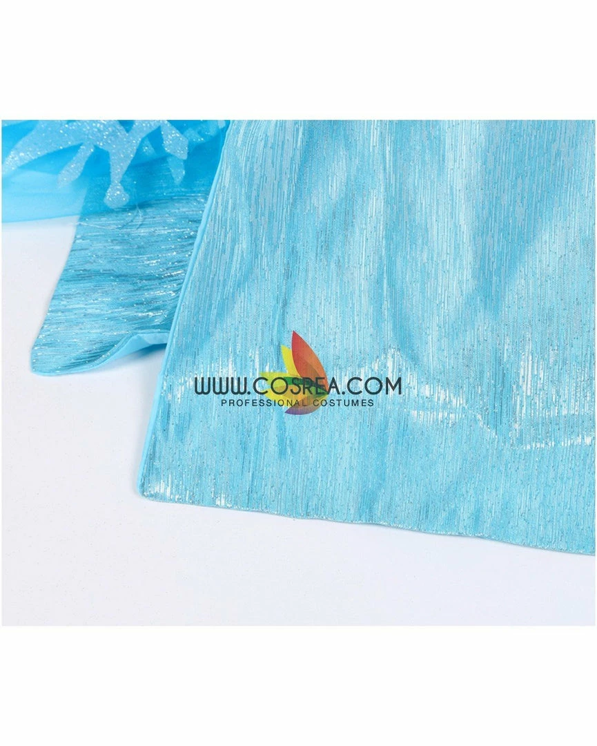 Cosrea Frozen Elsa With Glittered Sleeves And Frostflake Cape Cosplay Costume Disney Inspired 18 Cosrea Frozen Elsa With Glittered Sleeves And Frostflake Cape Cosplay Costume Disney Inspired