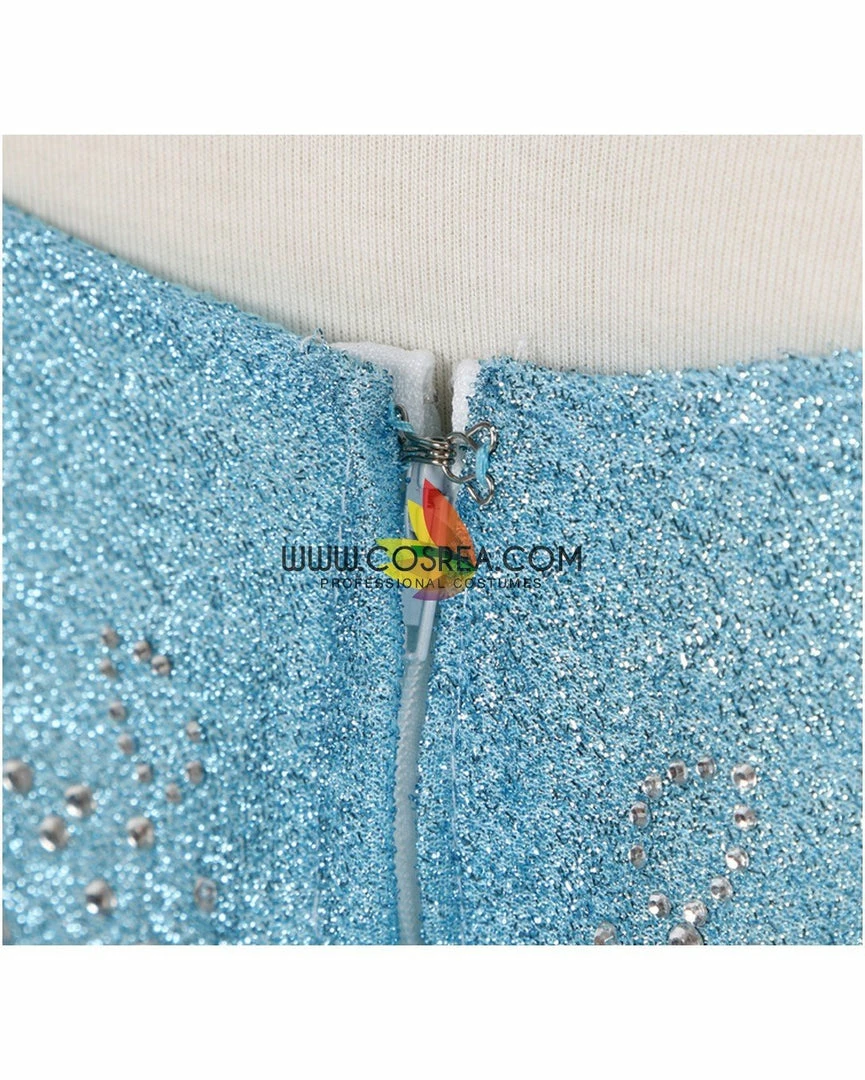 Cosrea Frozen Elsa With Glittered Sleeves And Frostflake Cape Cosplay Costume Disney Inspired 16 Cosrea Frozen Elsa With Glittered Sleeves And Frostflake Cape Cosplay Costume Disney Inspired