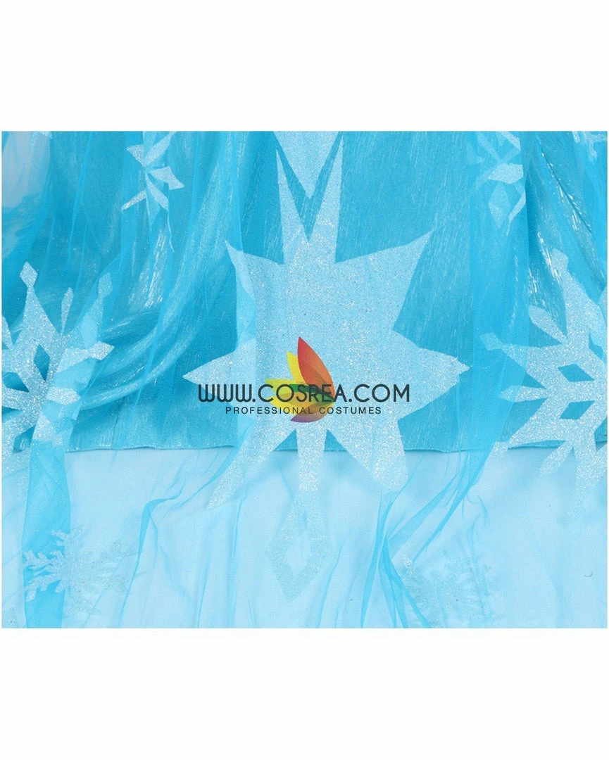 Cosrea Frozen Elsa With Glittered Sleeves And Frostflake Cape Cosplay Costume Disney Inspired 19 Cosrea Frozen Elsa With Glittered Sleeves And Frostflake Cape Cosplay Costume Disney Inspired