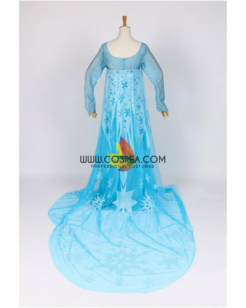 Cosrea Frozen Elsa With Glittered Sleeves And Frostflake Cape Cosplay Costume Disney Inspired 7 Cosrea Frozen Elsa With Glittered Sleeves And Frostflake Cape Cosplay Costume Disney Inspired
