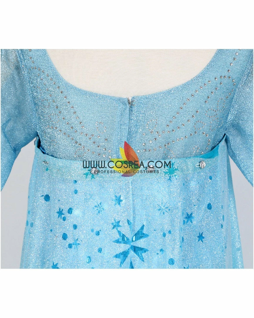 Cosrea Frozen Elsa With Glittered Sleeves And Frostflake Cape Cosplay Costume Disney Inspired 13 Cosrea Frozen Elsa With Glittered Sleeves And Frostflake Cape Cosplay Costume Disney Inspired