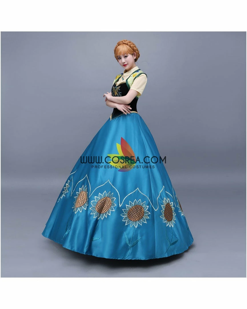 Cosrea Frozen Fever Anna Embroidered Cosplay Costume 7 Cosrea Frozen Fever Anna Embroidered Cosplay Costume