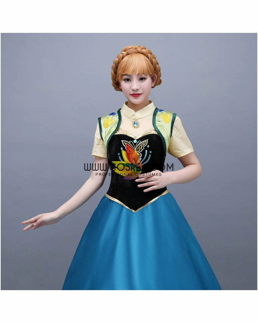 Cosrea Frozen Fever Anna Embroidered Cosplay Costume 10 Cosrea Frozen Fever Anna Embroidered Cosplay Costume