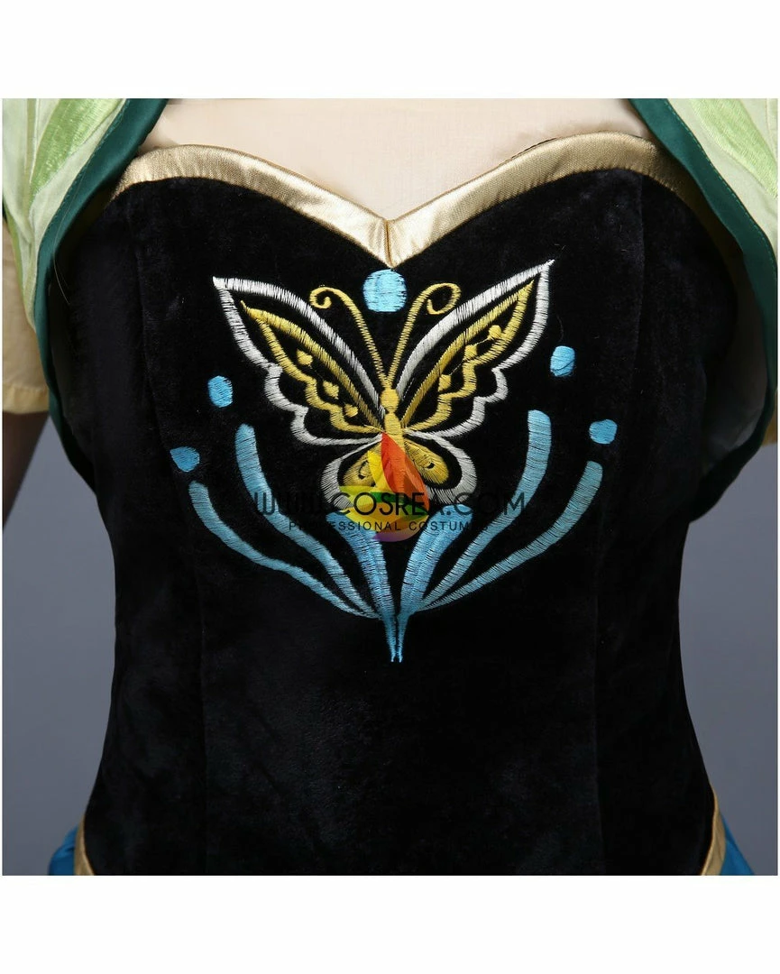 Cosrea Frozen Fever Anna Embroidered Cosplay Costume 11 Cosrea Frozen Fever Anna Embroidered Cosplay Costume