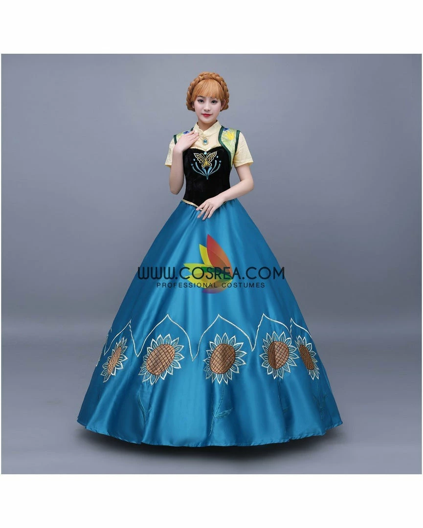 Cosrea Frozen Fever Anna Embroidered Cosplay Costume 5 Cosrea Frozen Fever Anna Embroidered Cosplay Costume