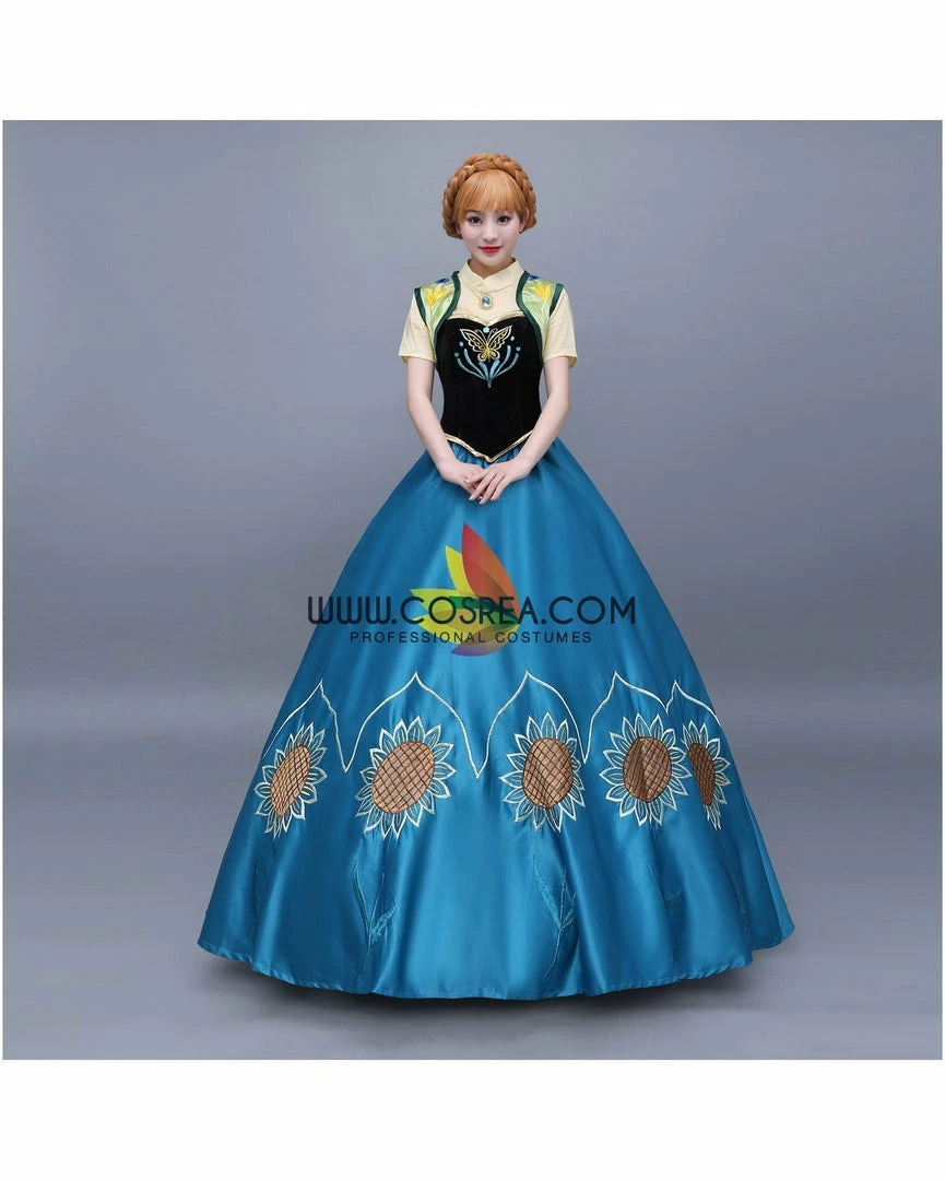 Cosrea Frozen Fever Anna Embroidered Cosplay Costume 4 Cosrea Frozen Fever Anna Embroidered Cosplay Costume