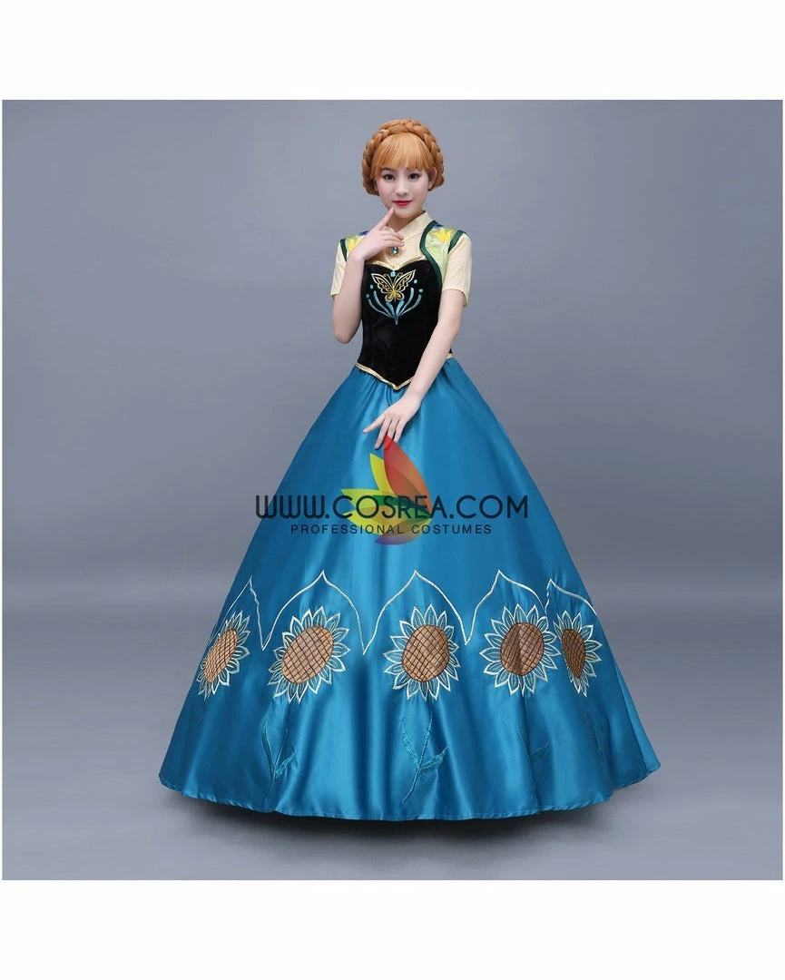 Cosrea Frozen Fever Anna Embroidered Cosplay Costume 8 Cosrea Frozen Fever Anna Embroidered Cosplay Costume