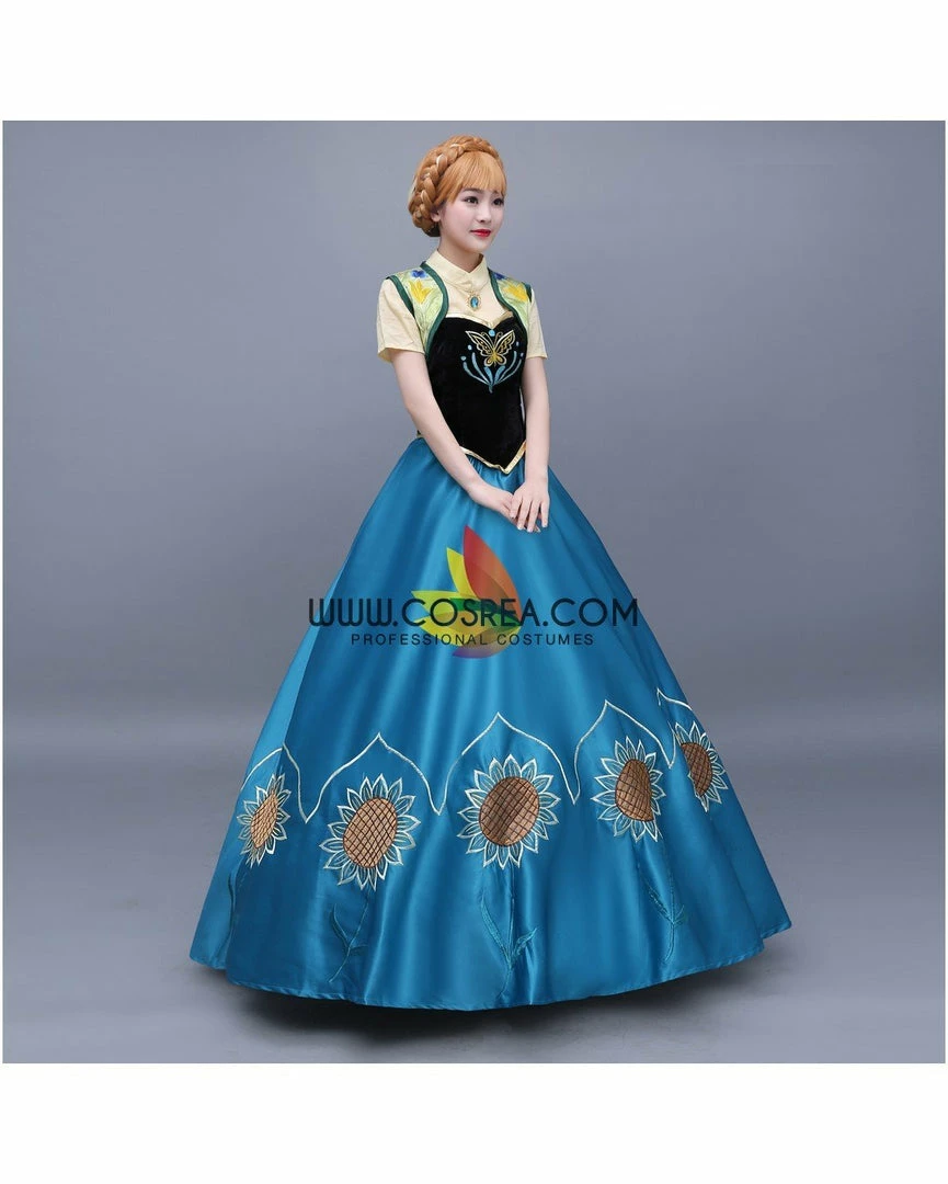 Cosrea Frozen Fever Anna Embroidered Cosplay Costume 6 Cosrea Frozen Fever Anna Embroidered Cosplay Costume