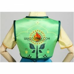 Cosrea Frozen Fever Anna Turquoise Satin Embroidered Cosplay Costume Disney Inspired 18 Cosrea Frozen Fever Anna Turquoise Satin Embroidered Cosplay Costume Disney Inspired