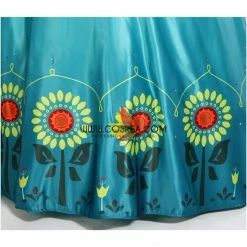Cosrea Frozen Fever Anna Turquoise Satin Embroidered Cosplay Costume Disney Inspired 19 Cosrea Frozen Fever Anna Turquoise Satin Embroidered Cosplay Costume Disney Inspired