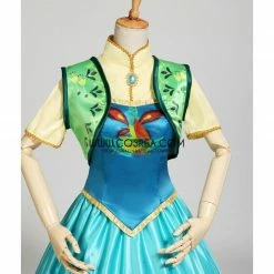 Cosrea Frozen Fever Anna Turquoise Satin Embroidered Cosplay Costume Disney Inspired 17 Cosrea Frozen Fever Anna Turquoise Satin Embroidered Cosplay Costume Disney Inspired