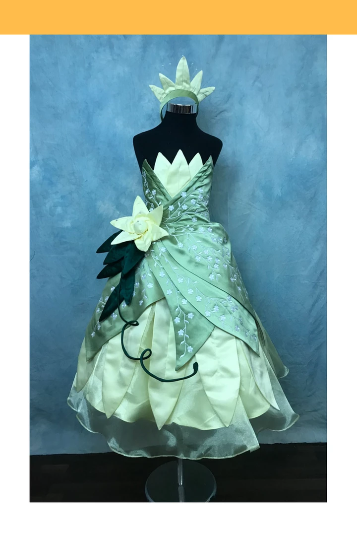 Cosrea Disney Inspired Girls Size Princess And The Frog Tiana Cosplay Costume 3 Cosrea Disney Inspired Girls Size Princess And The Frog Tiana Cosplay Costume