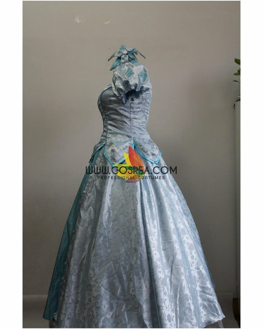 Cosrea Little Mermaid Ariel Cadet Blue Brocade Satin Cosplay Costume Disney Inspired 7 Cosrea Little Mermaid Ariel Cadet Blue Brocade Satin Cosplay Costume Disney Inspired