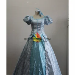 Cosrea Little Mermaid Ariel Cadet Blue Brocade Satin Cosplay Costume Disney Inspired 10 Cosrea Little Mermaid Ariel Cadet Blue Brocade Satin Cosplay Costume Disney Inspired