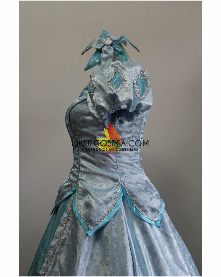 Cosrea Little Mermaid Ariel Cadet Blue Brocade Satin Cosplay Costume Disney Inspired 8 Cosrea Little Mermaid Ariel Cadet Blue Brocade Satin Cosplay Costume Disney Inspired