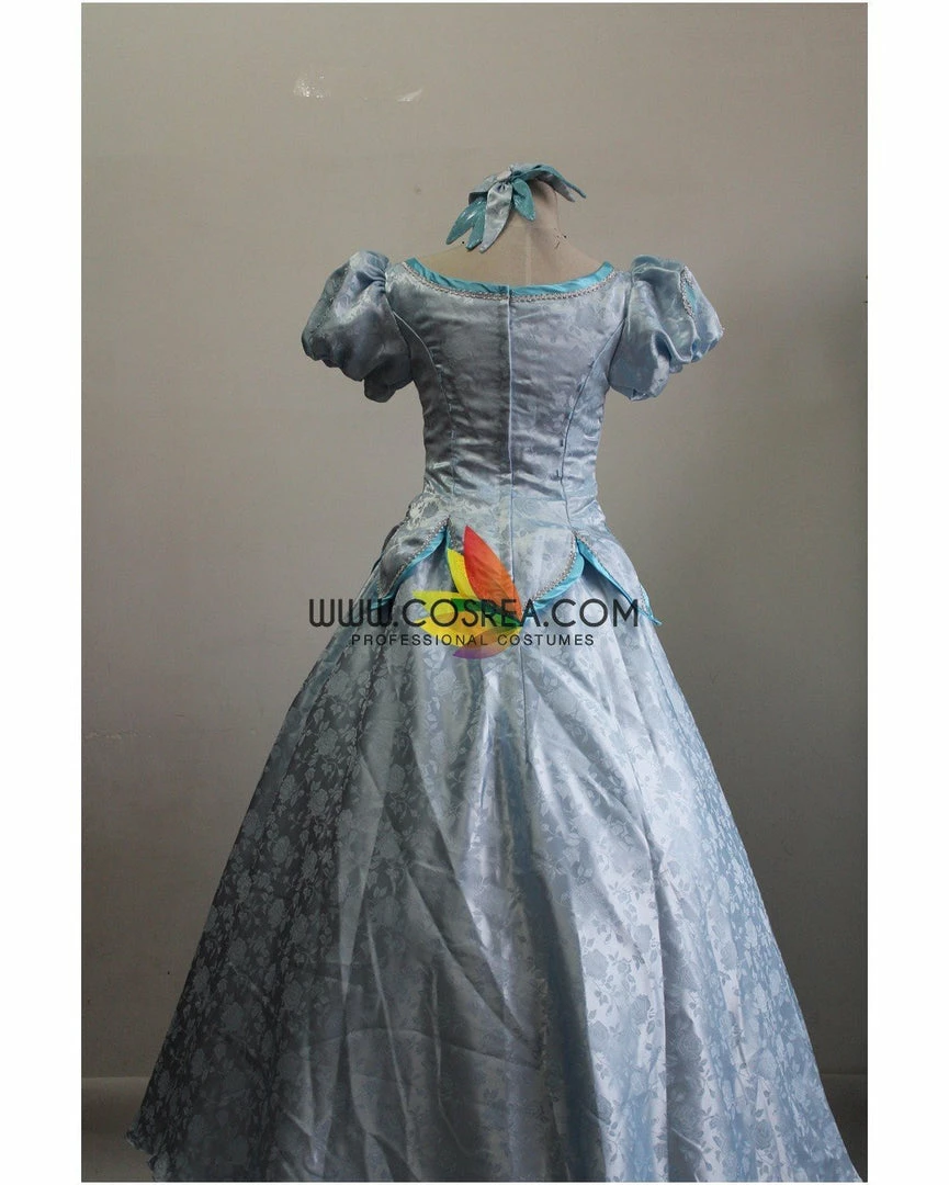 Cosrea Little Mermaid Ariel Cadet Blue Brocade Satin Cosplay Costume Disney Inspired 6 Cosrea Little Mermaid Ariel Cadet Blue Brocade Satin Cosplay Costume Disney Inspired