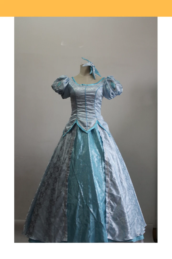 Cosrea Little Mermaid Ariel Cadet Blue Brocade Satin Cosplay Costume Disney Inspired 3 Cosrea Little Mermaid Ariel Cadet Blue Brocade Satin Cosplay Costume Disney Inspired