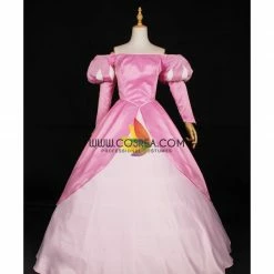 Cosrea Disney Inspired Little Mermaid Ariel Classic Blush Pink Satin Cosplay Costume