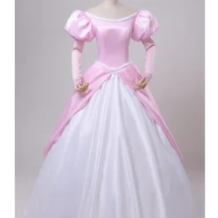 Cosrea Little Mermaid Ariel Classic Pink With Chiffon Sleeves Cosplay Costume