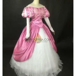 Cosrea Disney Inspired Little Mermaid Ariel Magenta Pink With Pearl Trims Cosplay Costume